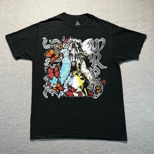 Juice WRLD T-Shirt Men’s Large Black Graphic Butterflies Hip Hop Rap